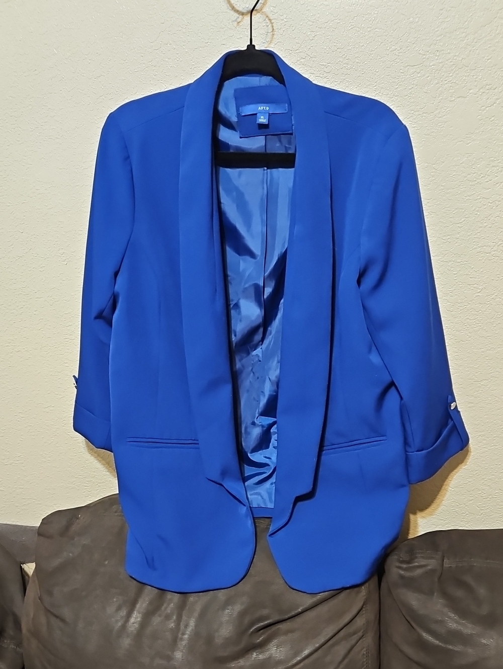 Apt. 9 Women's Bright Blue Open-Front Blazer